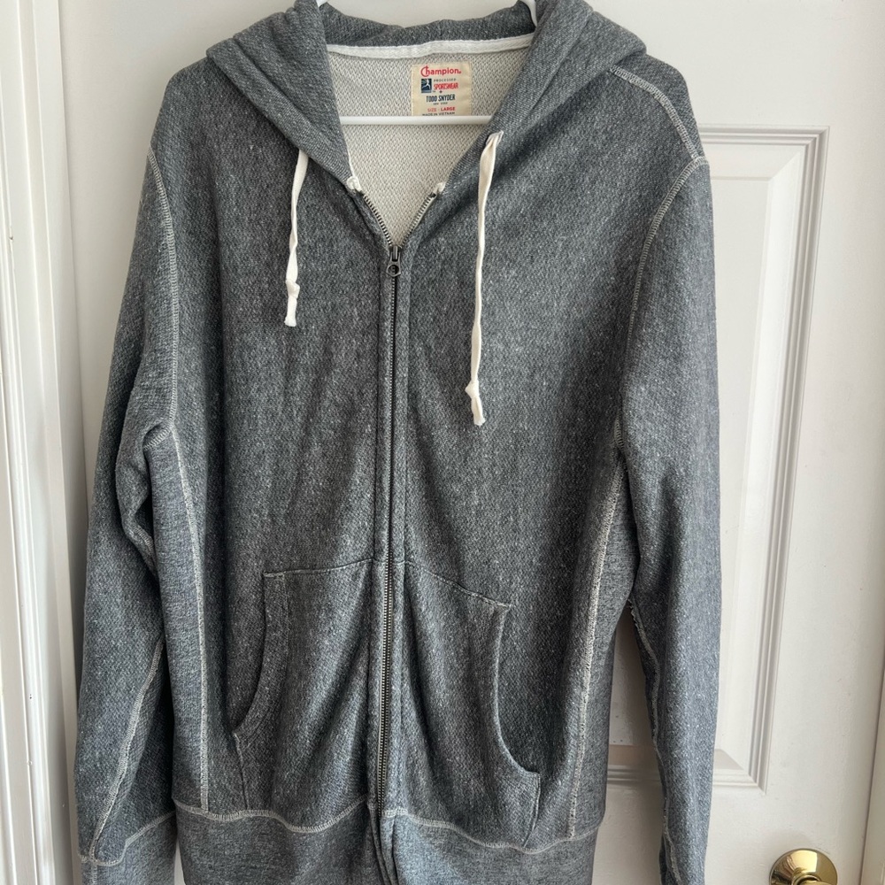 Champion x Todd Snyder Heather Gray Zip-Up Hoodie